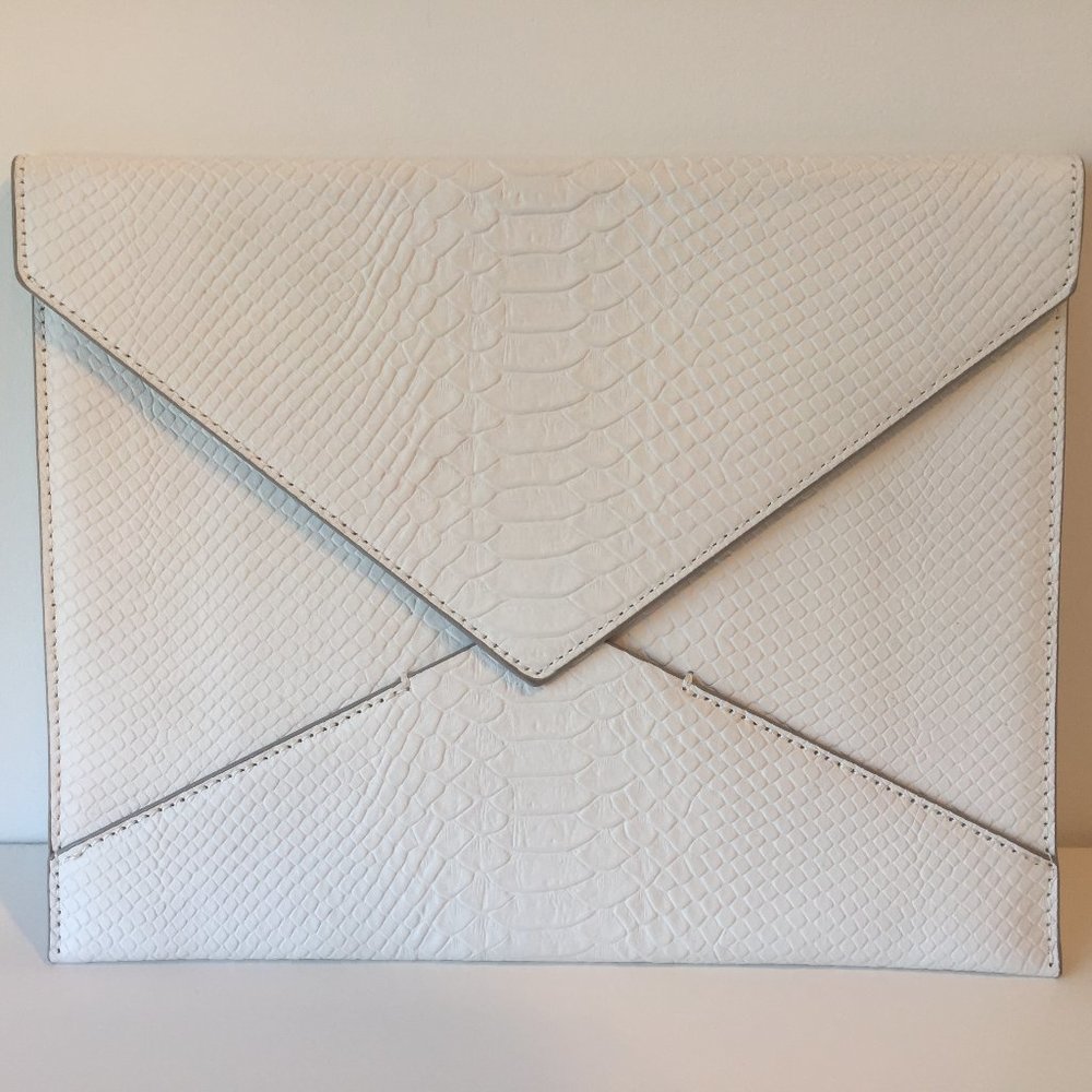White Leather Banana Republic Clutch